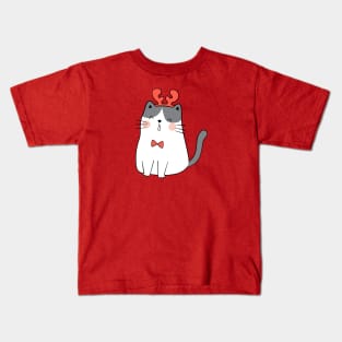 Funny Christmas Cat - Meowy Christmas Cat Kids T-Shirt